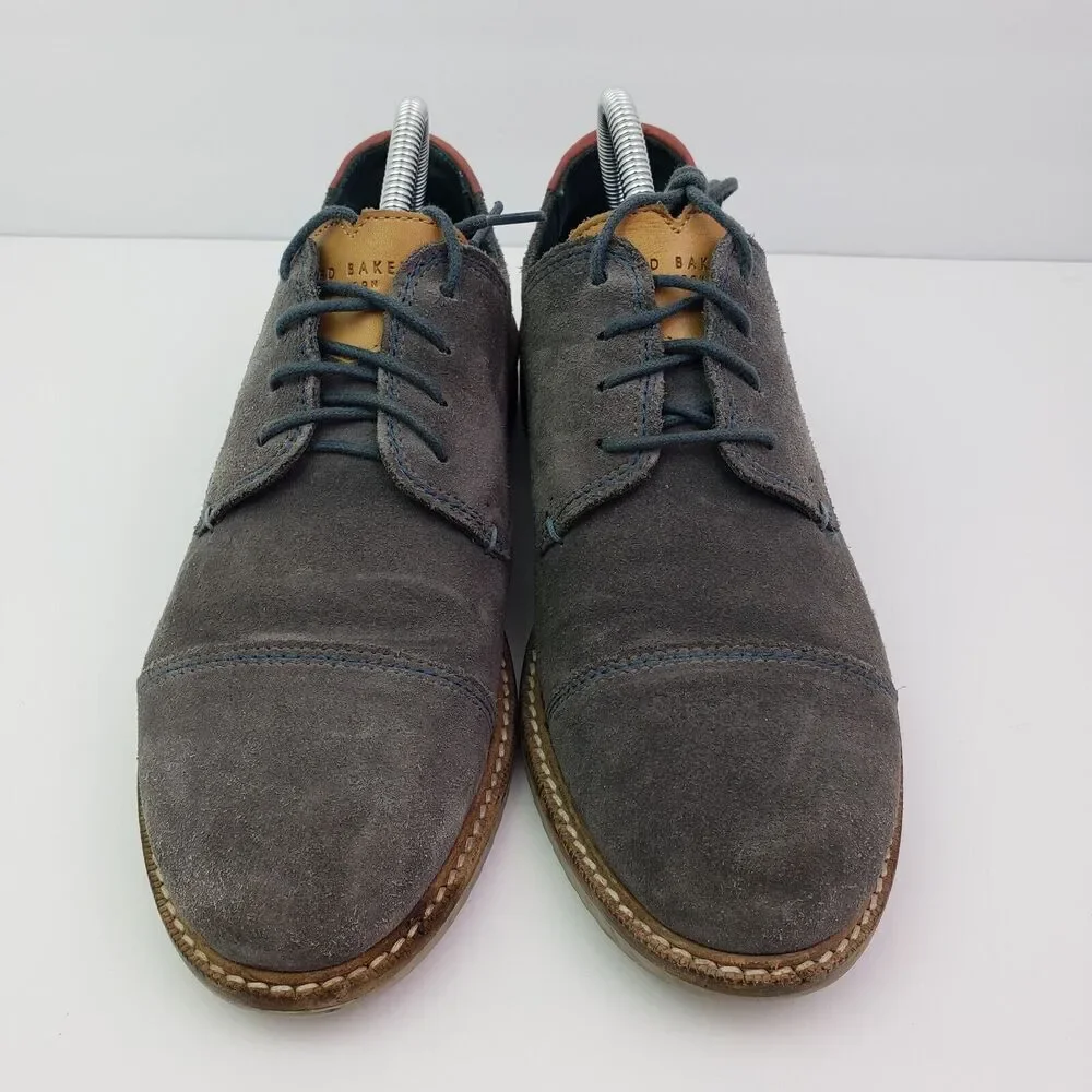 Ted Baker London Gliyne Mens Size 9 Gray Suede Formal Dress Oxford Shoes